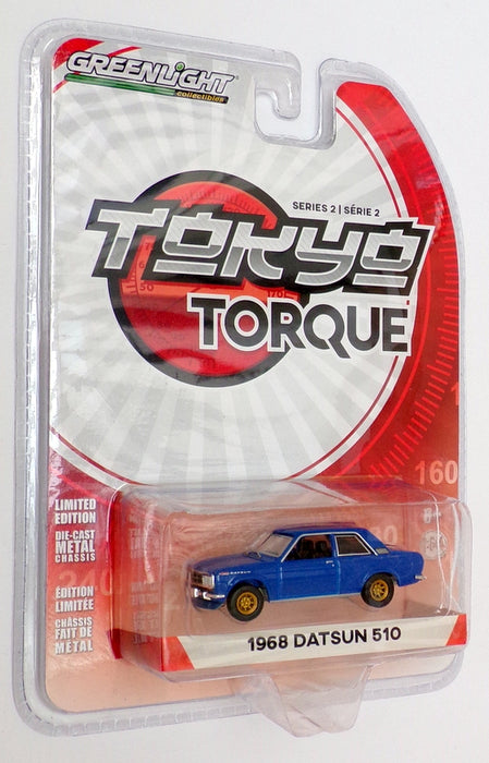 Greenlight Tokyo Torque 1/64 Scale 29900-A - 1968 Datsun 510 - Blue