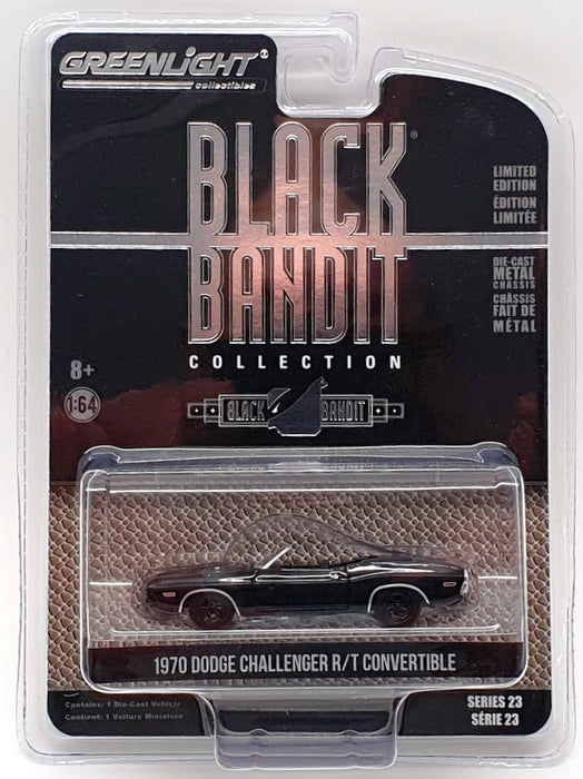 Greenlight 1/64 Scale Model Car 28030C - 1970 Dodge Challenger R/T Conv - Black