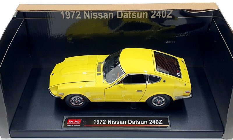 Sun Star 1/18 Scale Diecast 3512 - 1972 Nissan Datsun 240Z - Yellow
