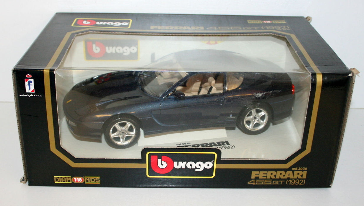 BURAGO 1/18 - COD. 3036 FERRARI 456GT 1992 - METALLIC BLUE