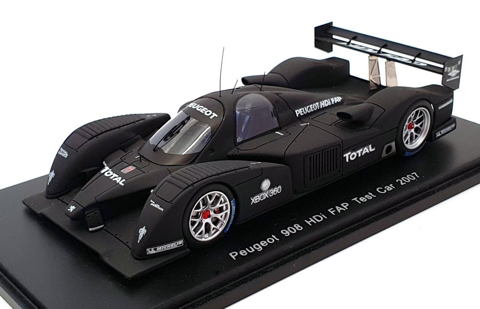 Spark 1/43 Scale S1271 - Peugeot 908 HDi FAP Test Car 2007 - Black