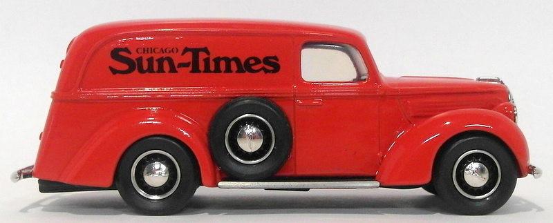 Durham 1/43 Scale DUR 3  - 1939 Ford Panel Van Chicago Sun Times Red